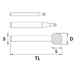 Billede af HM-fræsestift KUD kugleform (Std.) 10x8x150 mm